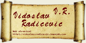Vidoslav Radičević vizit kartica